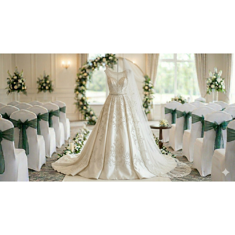 Robe de mariée blanche et bleu nuit nadim